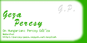 geza percsy business card